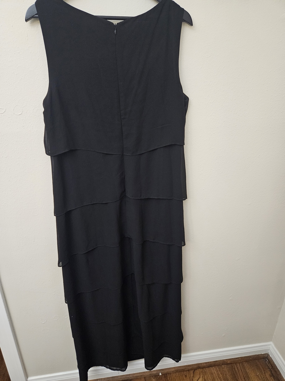R&M Richards Black Beaded Neck Tiered Maxi Dress - Picture 3 of 9